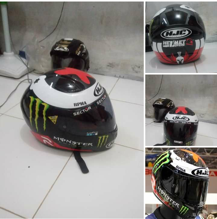 Modifikasi Helm Cargloss Yamaha Jadi Helm Hjc Lorenzo Satupiston Com Blog Motor Indonesia