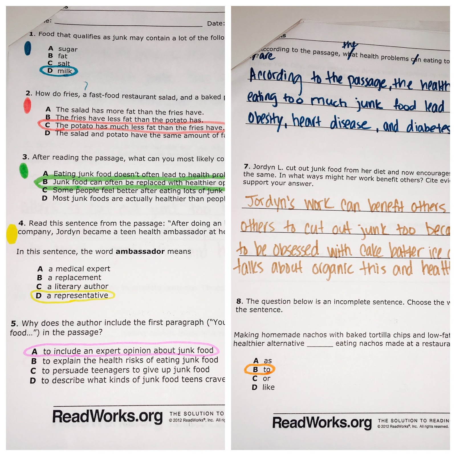 Elementary Teacher Files: Color Coding Reading Passages