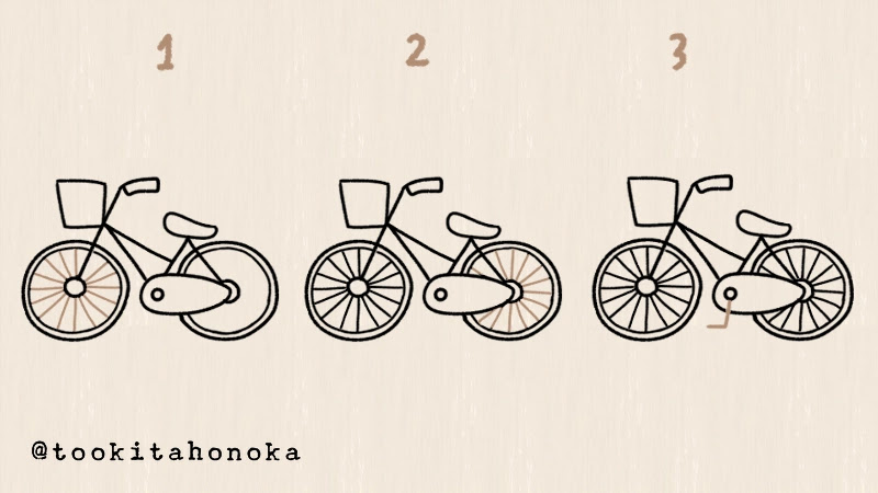自転車のイラストの簡単かわいい描き方 手書き ボールペン 手帳用 How To Draw Easy Bicycle 遠北ほのかのイラストサイト