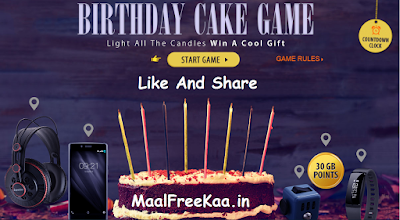 Birthday Online Game Contest Win Freebie