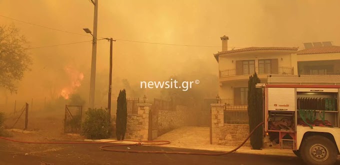 Κόλαση φωτιάς στη Φυλή Αττικής – Καίγονται σπίτια – Δείτε εικόνες 