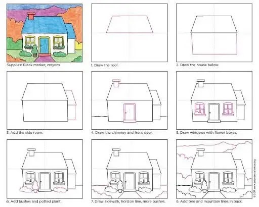 Aprende Como Dibujar una Casa Paso a Paso - Ideas y Referencias