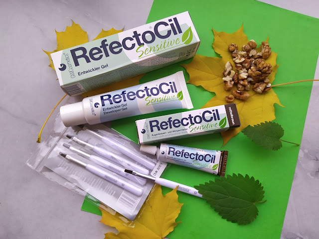 RefectoCil Sensitive Developer gél, farba Medium Brown a štetce