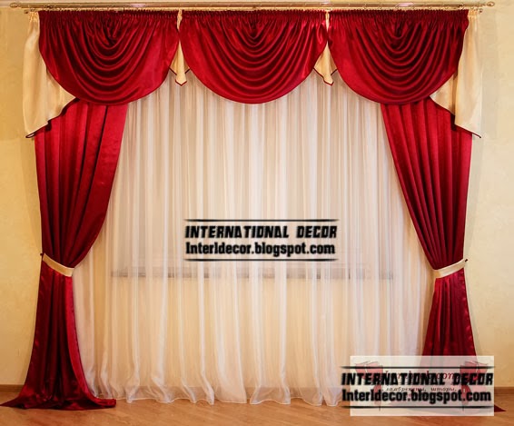 Red Curtains drapes, Window treatments in the interiors