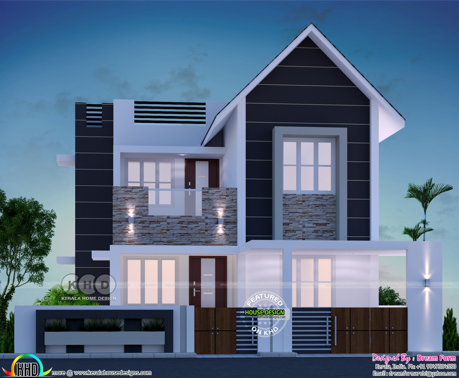 3 Bedroom Modern Style Beautiful Kerala Home 1400 Sq Ft Kerala Home Design And Floor Plans 8000 Houses