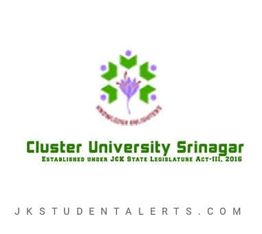 Cluster University Srinagar Date Sheet for UG Semester-III Regular Batch 2020 & Previous Backlog Batches