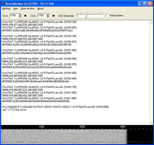 Packet captured on Soundmodem