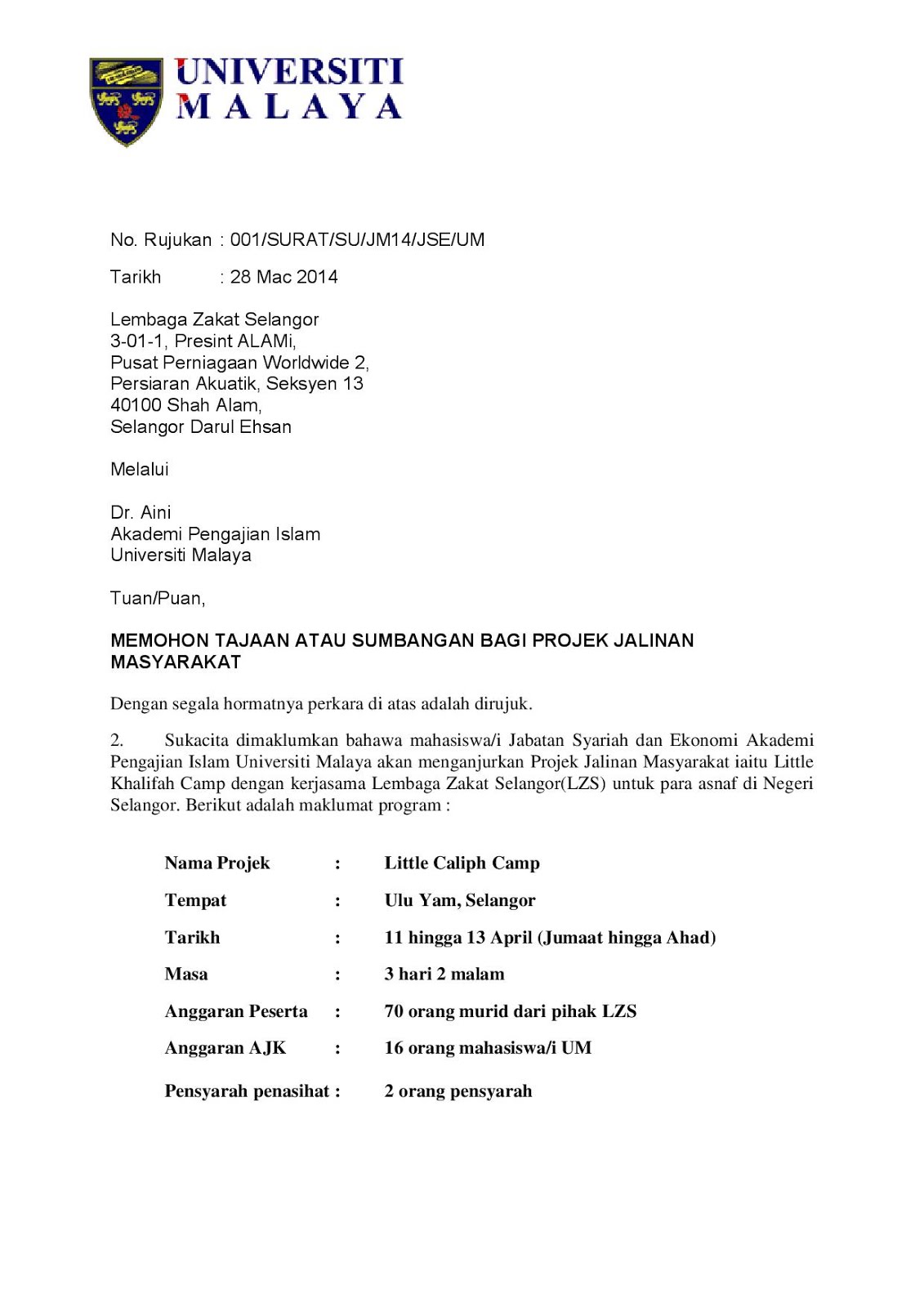 Contoh Surat Rasmi Dari Syarikat - Contoh Blue