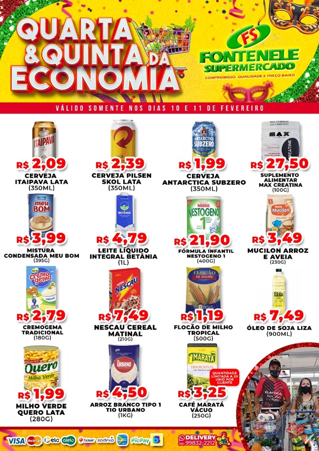 Aproveite as ofertas dessa quarta e quinta (11) do Fontenele Supermercado em Cocal-PI