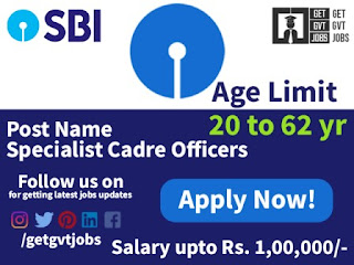 SBI Recruitment Specialist Cadre Officers