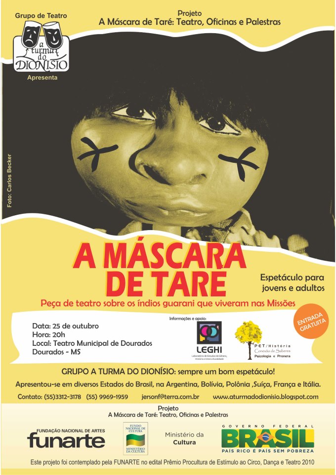 PET História convida a todos para prestigiar a peça teatral " A Máscara de Taré " 