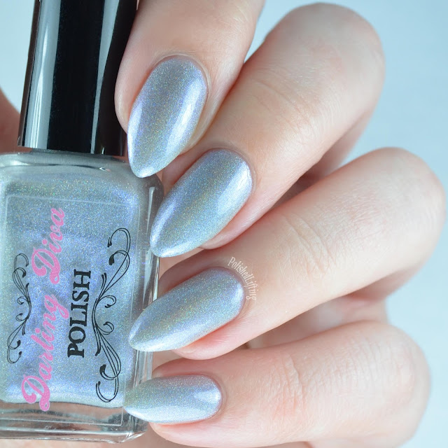 gray holographic nail polish