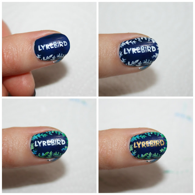 Lyrebird Cecelia Ahern Book Cover Nail Art