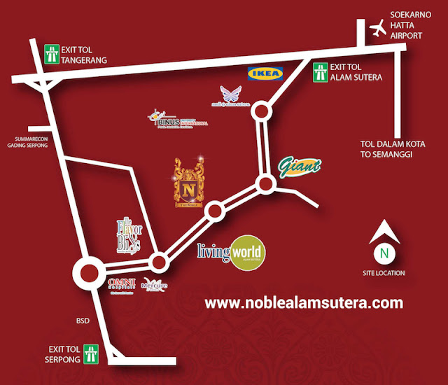 Peta Lokasi Apartemen The Noble Alam Sutera Serpong Tangerang