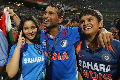 Sachin With His Kids