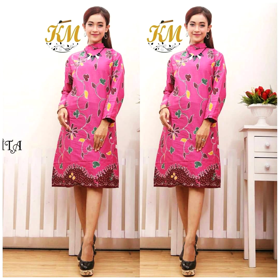  Contoh  Baju  Batik  Wanita Modern Model  Dress  Batik  Terbaru  2019