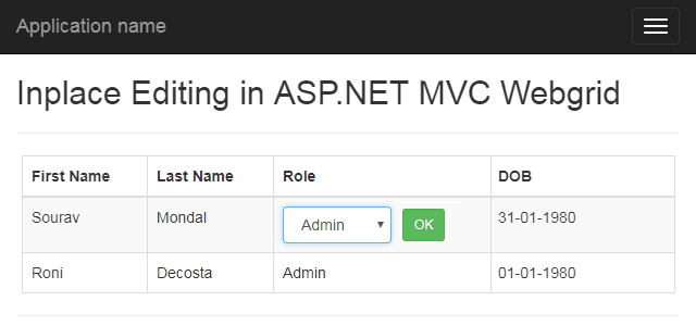 Part 2 - Advance Inplace editing in asp.net MVC webgrid