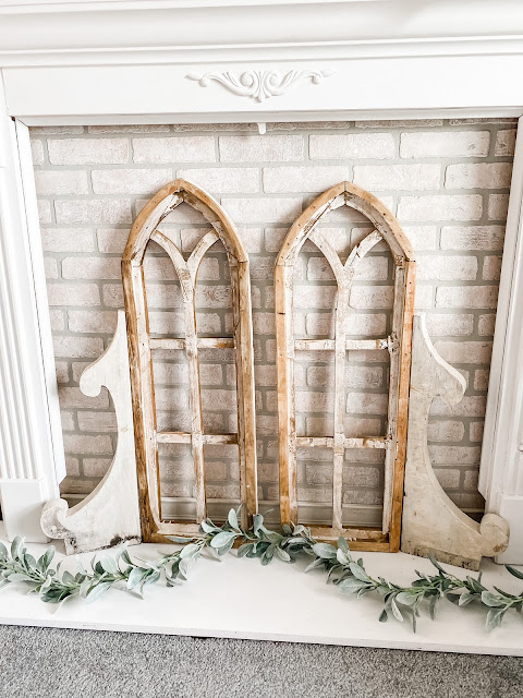 cathedral arches vintage corbels white faux brick sheet