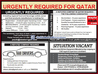 Urgently Required For Qatar