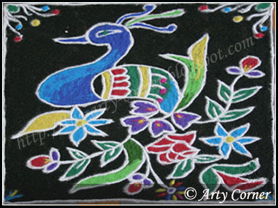 peacock designs for rangoli