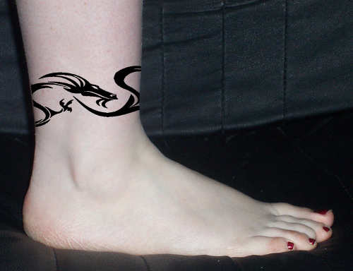 The wide variety of Dragon ankle tattoos are 