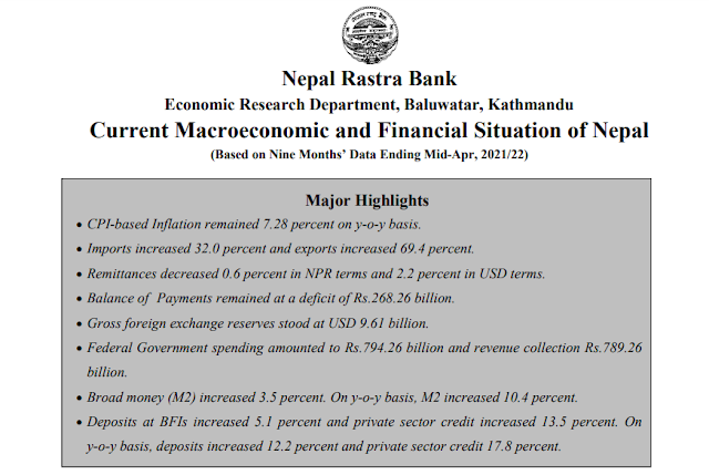 Macroeconomic Indicators of Nepal - Upto Chaitra 2078