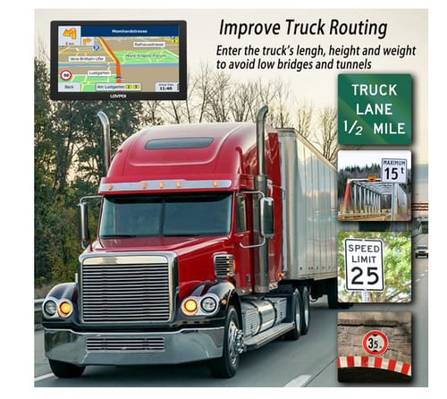 LOVPOI 9 inch GPS Navigation for Truck Drivers and Car