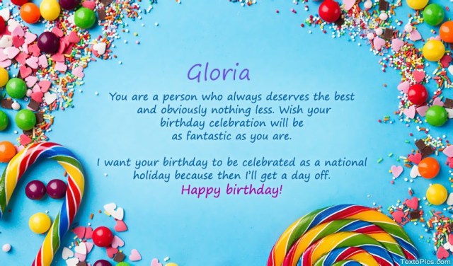 happy birthday gloria image