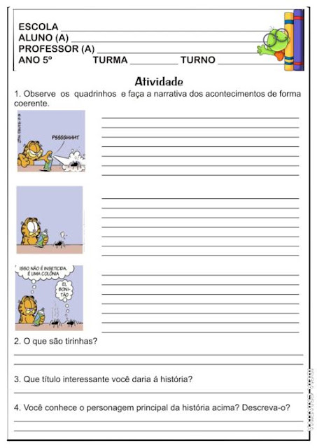 Atividade Gênero Textual HQ Garfield