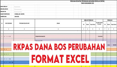 Download RKPAS Perubahan Tahun 2020 Format Excel sesuai Cut Off Dapodik