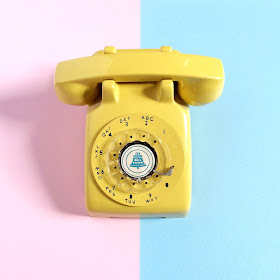 Vintage Yellow Phone by Vitamini