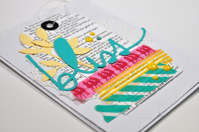 Jen Gallacher's "Bliss Washi Tape Card" includes video. #cardmakingvideo #washi tape