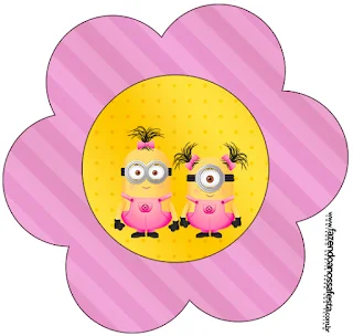 Tarjeta con forma de flor de Minions Chicas.