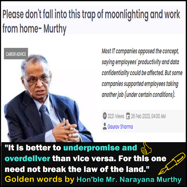 Career advice by Mr. Naraya Murthy - Infosys founder.