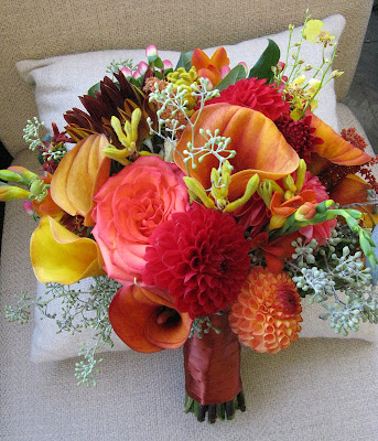 A couple quick shots of an autumn bridal bouquet rich classic fall tones 