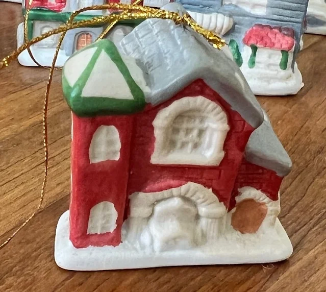 Photo of a Christmas Village Building Tree ornament.