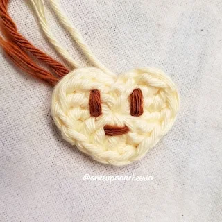 Mini Crochet Heart Embroider Face