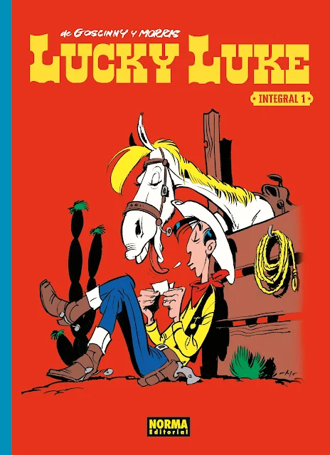 Todo Lucky Luke, edición integral publicada por NORMA Editorial, con el clásico vaquero y su inseparable Jolly Jumper.