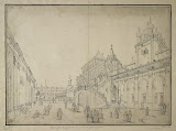 View of the Church of Behind the Gold Railing and the Terem Palace by Fyodor Alekseyev - Cityscape Drawings from Hermitage Museum