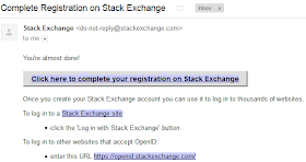 stack exchange email ferification