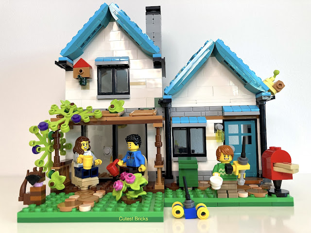 Das Set Gemütliches Haus aus Klemmbausteinen gebaut