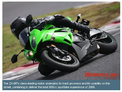 Kawasaki ZX-6R best 2009 car award