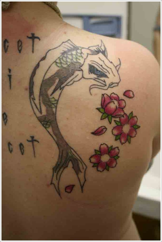 Koi Fish tattoo templates samples for men and women