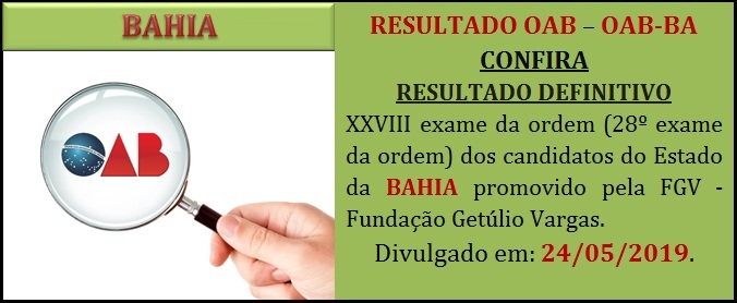 Njb Resultado Oab Xxviii 2 Fase Bahia Oab Ba