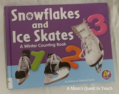 book cover of snowflakes and ice skates