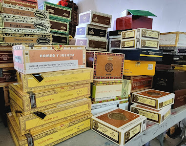 Stacks of cigar boxes to make altar boxes out of.