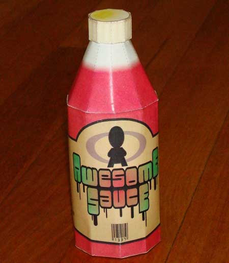 Bottle of Awesome Sauce Papercraft