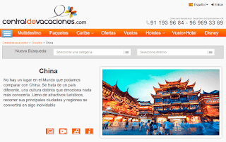 Centraldevacaciones.com descuento viaje a China