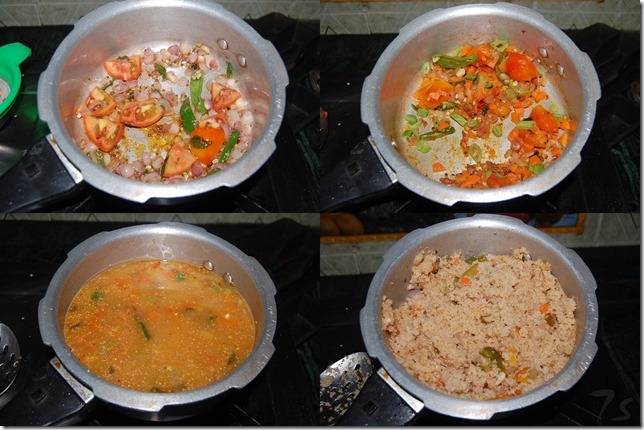 Broken wheat upma process