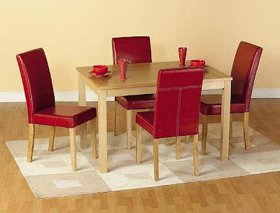 Oakmere Dining Set in Red Leather from Furniture 123